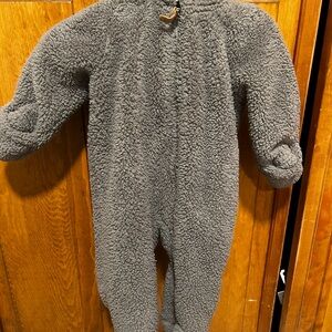 Carter's Fuzzy Gray Footed One Piece